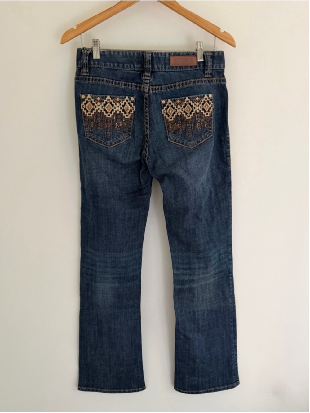 Rock & Roll Cowgirl Aztec Embellished Bootcut Jeans 28 x 34 Western